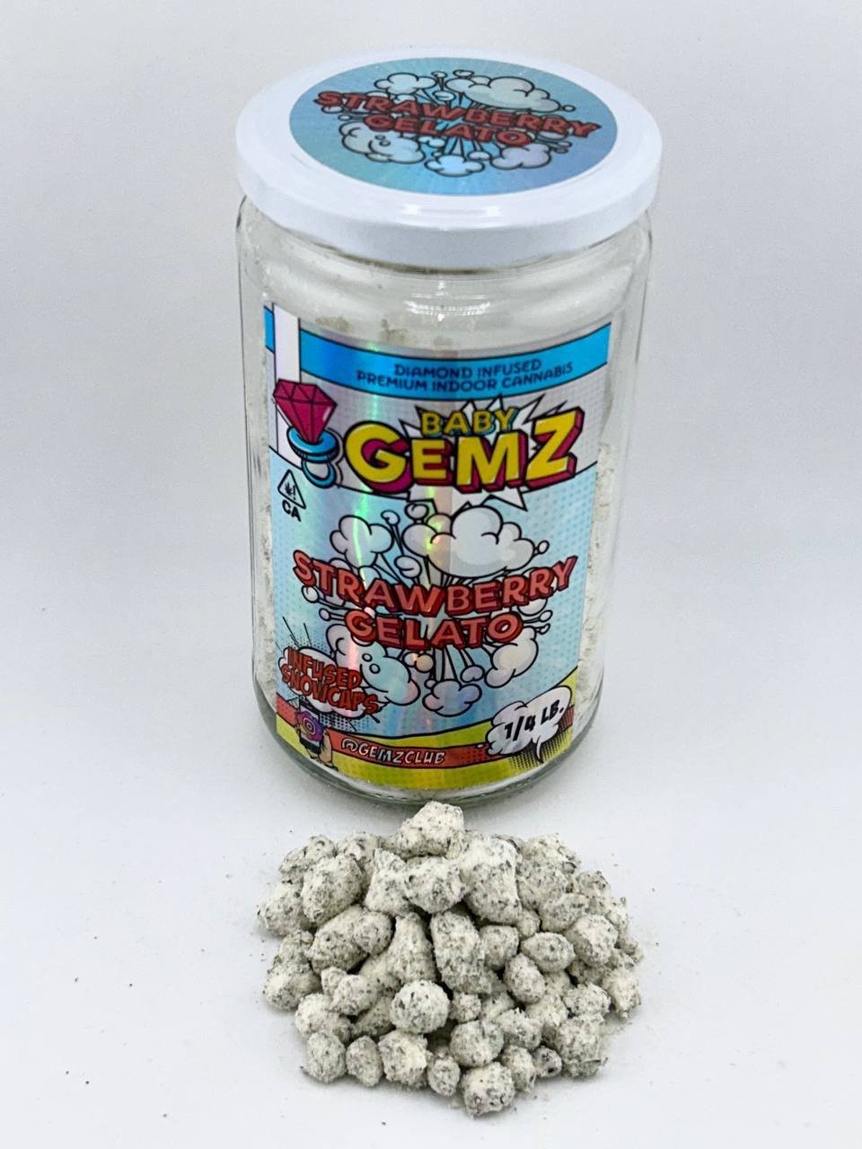Gemz Snowcaps Strawberry Gelato – Premium Indoor Flower Gemz Snowcaps